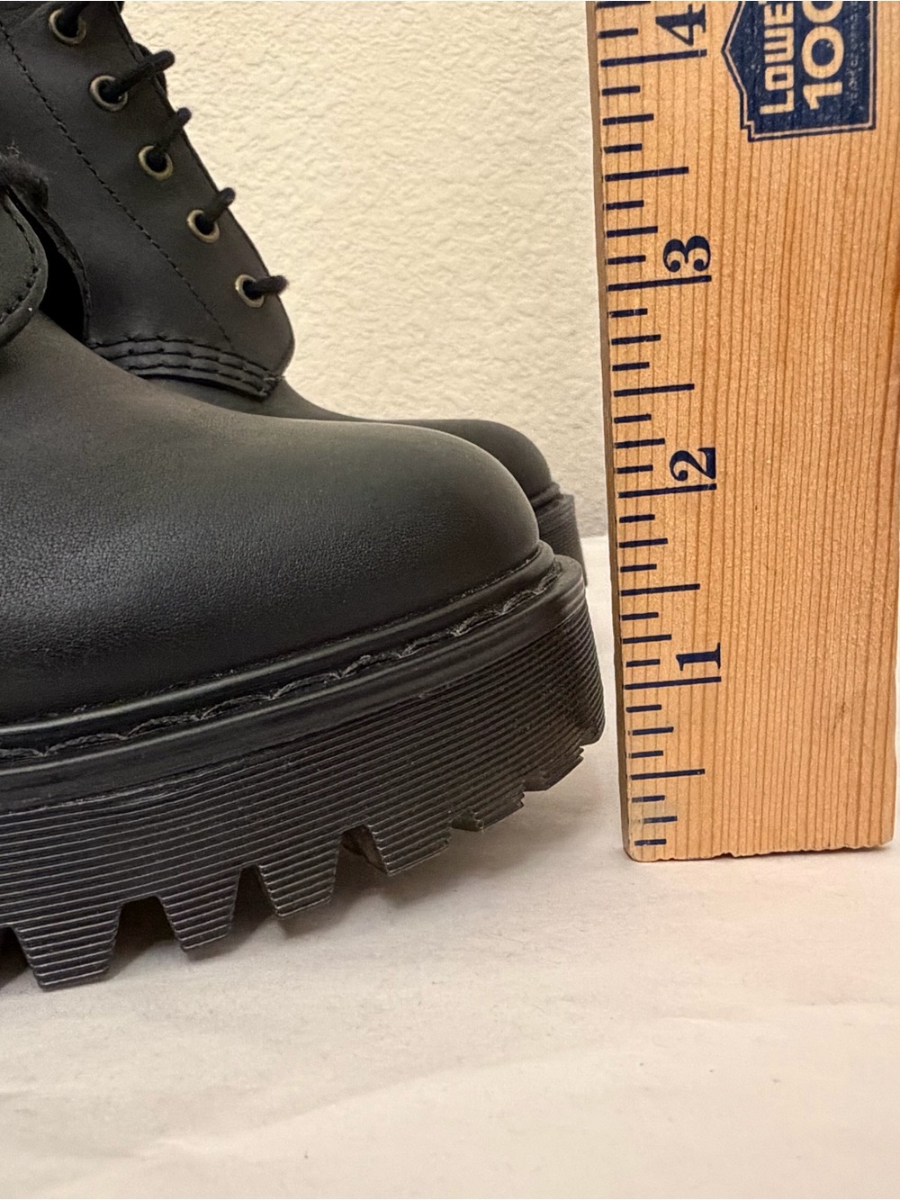 Dr. Martens Kendra Street Cred Black Leather Lace-Up Chunky Heel Combat Sz 7 - Picture 10 of 13